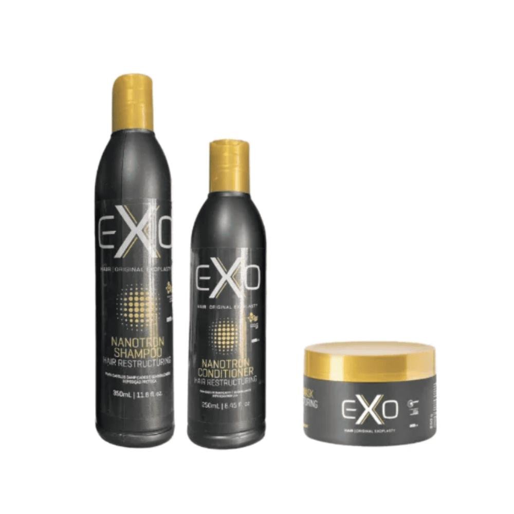 Kit Nanotron Home Care Shampoo 350ml, Condicionador e Máscara 250ml - EXO