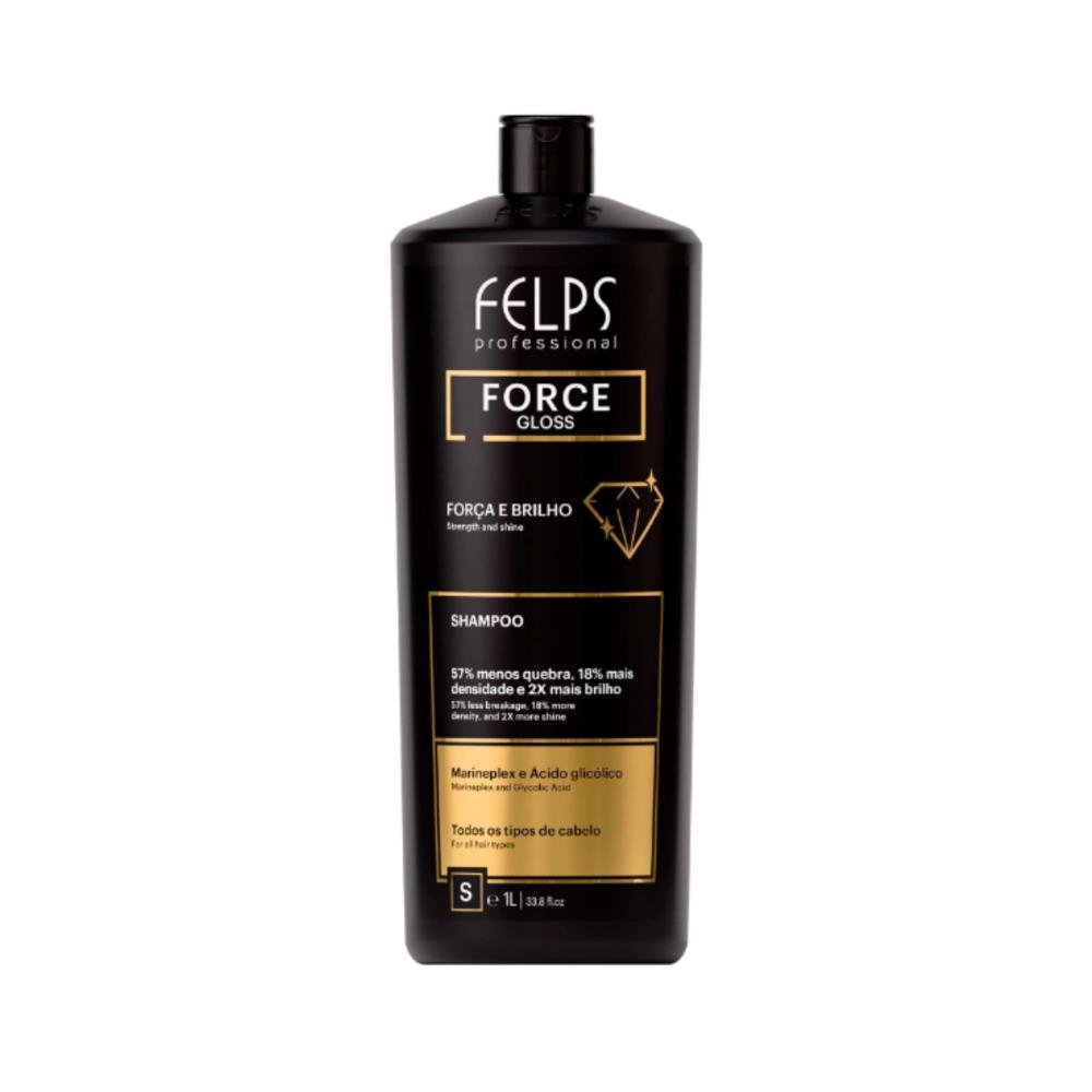 Kit Force Gloss ( Força e Brilho ) Shampoo 1L + Máscara 300g - Felps Professional ÚNICO 2
