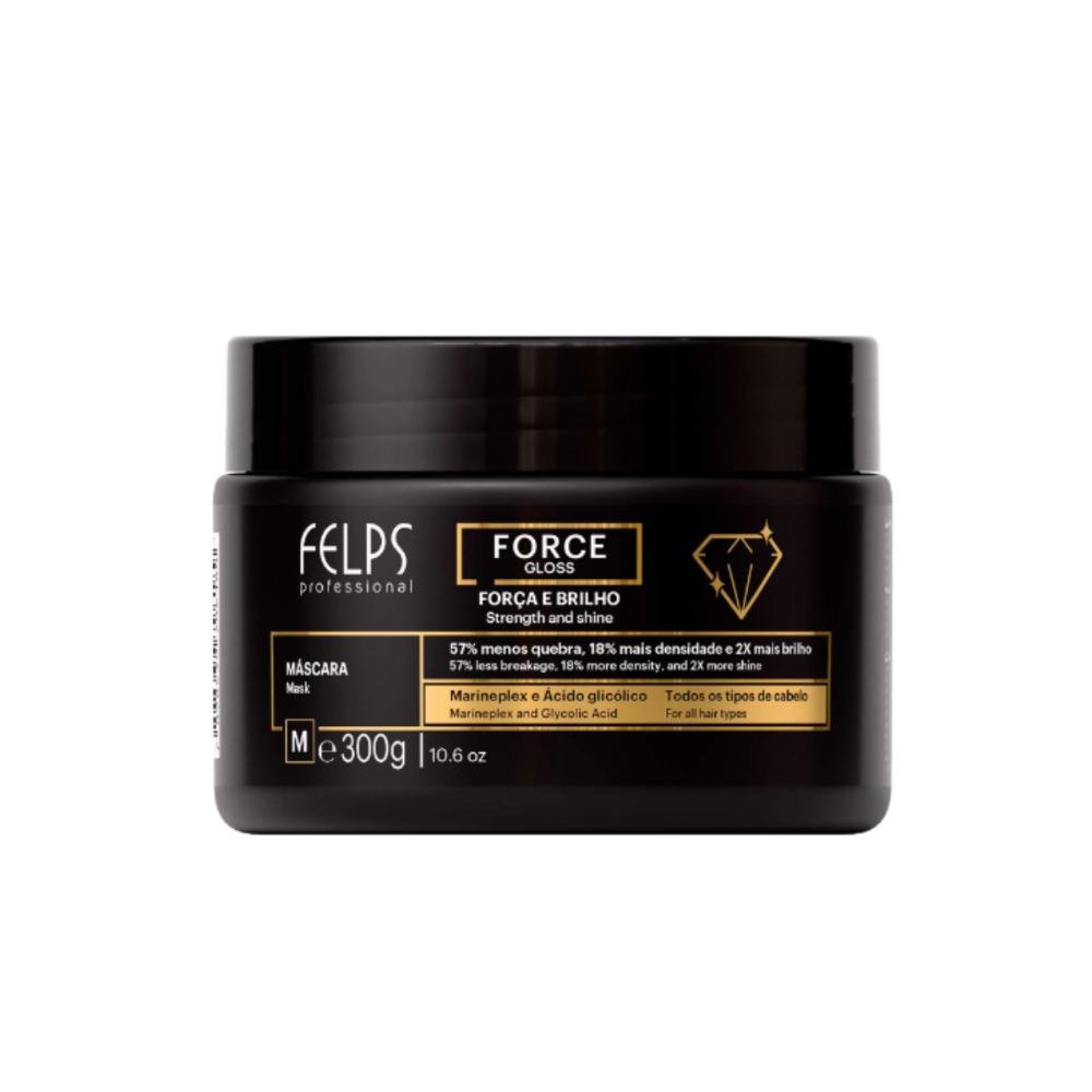 Kit Force Gloss ( Força e Brilho ) Shampoo 1L + Máscara 300g + Leave-in 120ml - Felps Professional ÚNICO 7