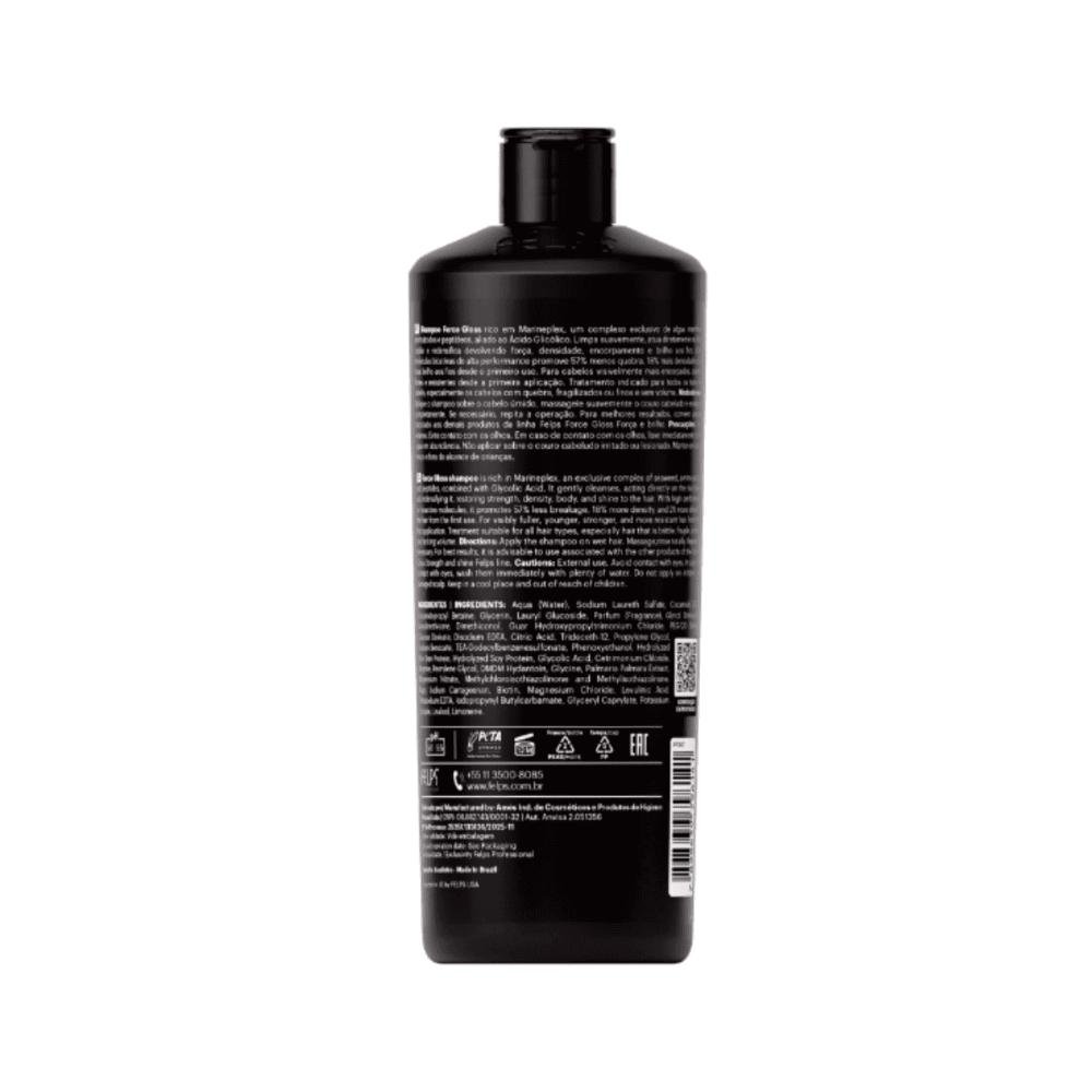 Kit Force Gloss ( Força e Brilho ) Shampoo 500ml + Condicionador 400ml + Máscara 300g - Felps Professional ÚNICO 3