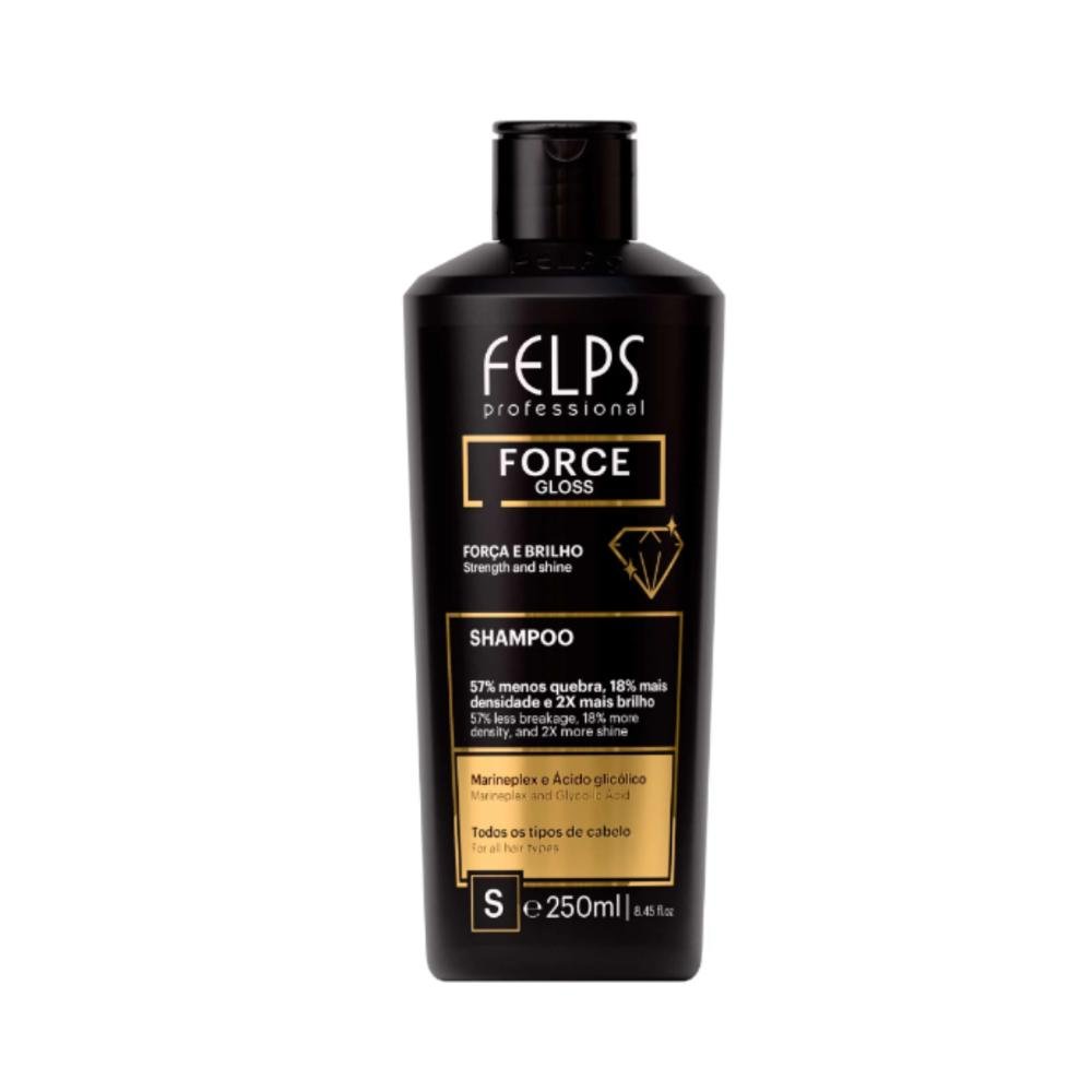 Kit Force Gloss ( Força e Brilho ) Shampoo 250ml + Condicionador 250ml - Felps Professional ÚNICO 2