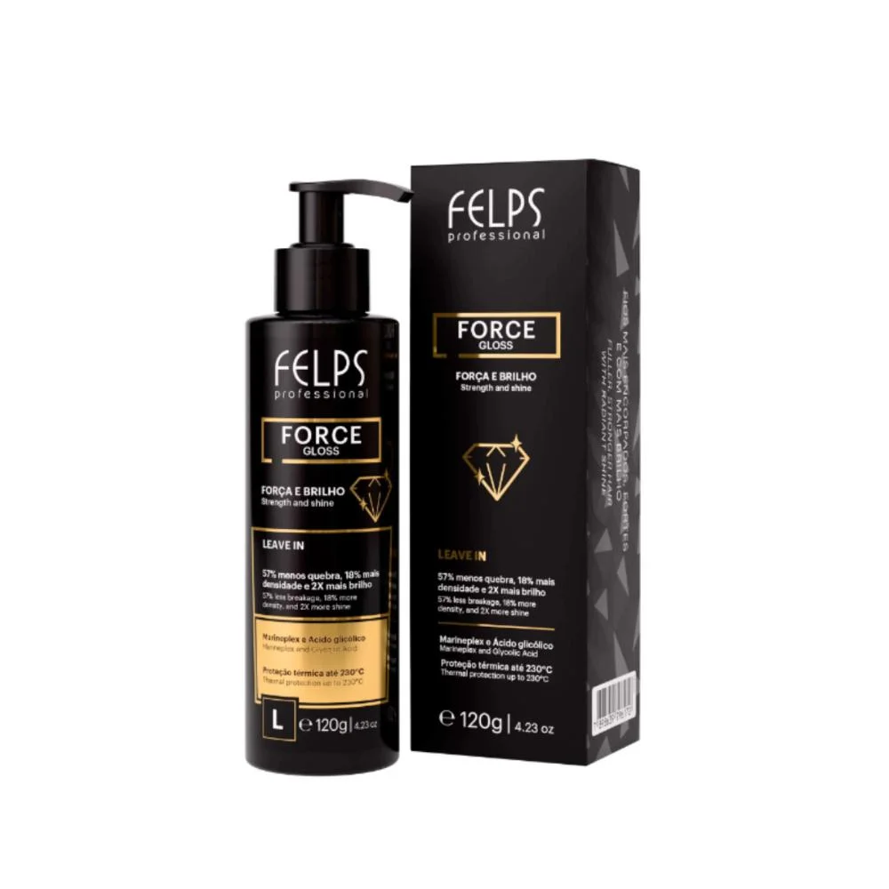 Kit Force Gloss Condi 400ml Másc 300g Leave-in 120ml - Felps ÚNICO 4