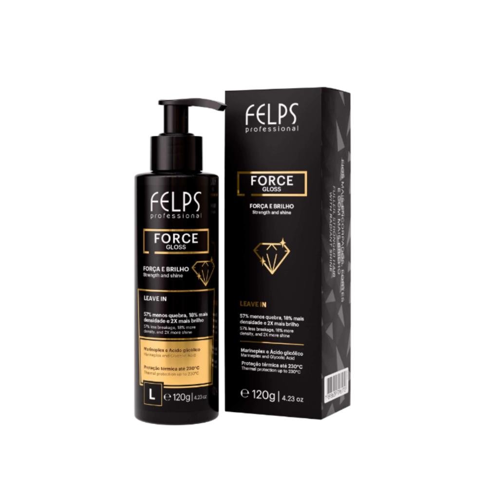 Kit Force Gloss ( Força e Brilho ) Shampoo 250ml + Condicionador 400ml + Leave-in 120ml - Felps Professional ÚNICO 4
