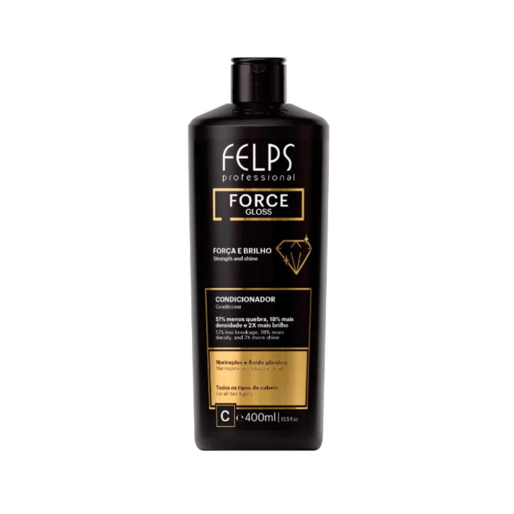 Kit Force Gloss ( Força e Brilho ) Shampoo 1L + Condicionador 400ml - Felps Professional ÚNICO 4