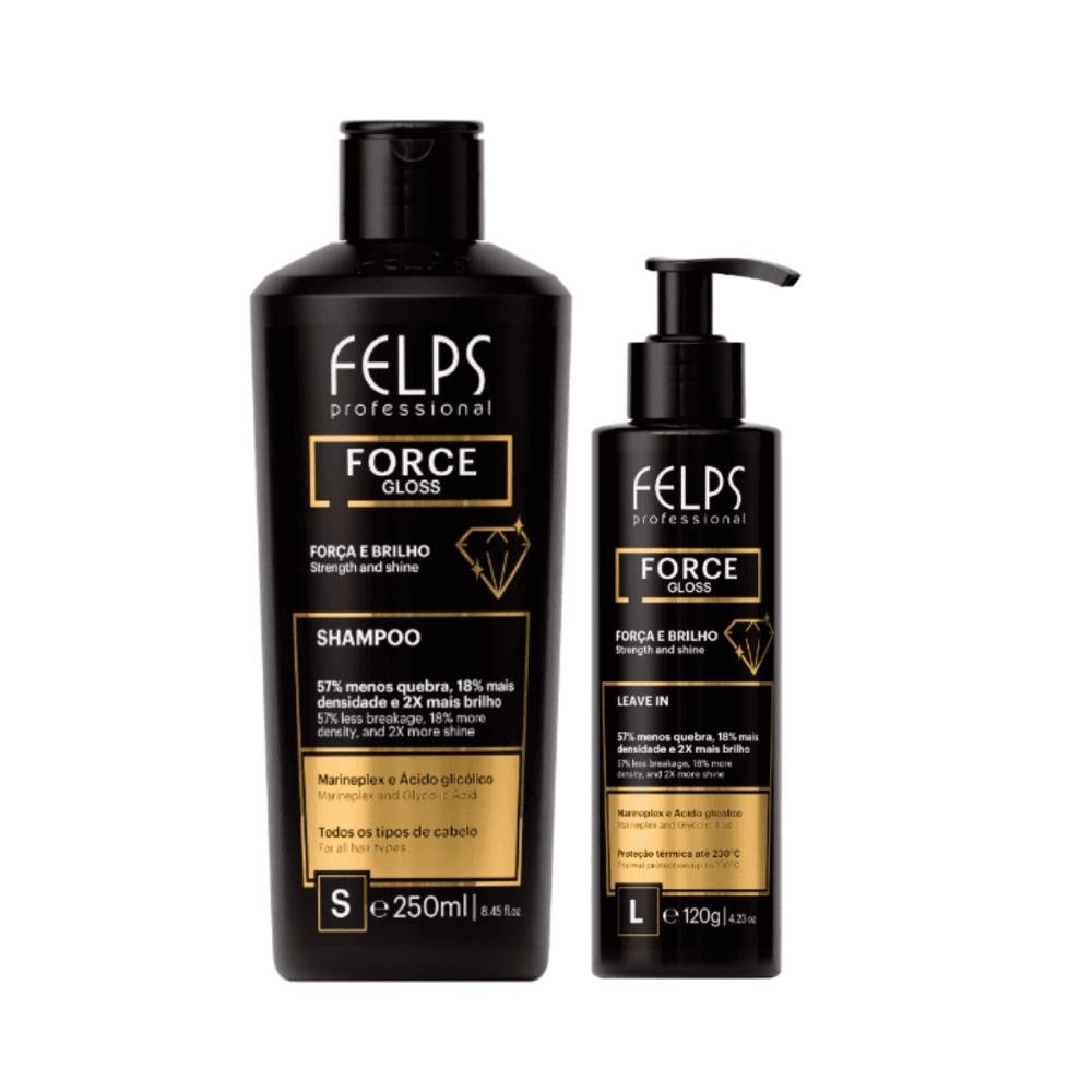 Kit Force Gloss ( Força e Brilho ) Shampoo 250ml + Leave-in 120ml - Felps Professional