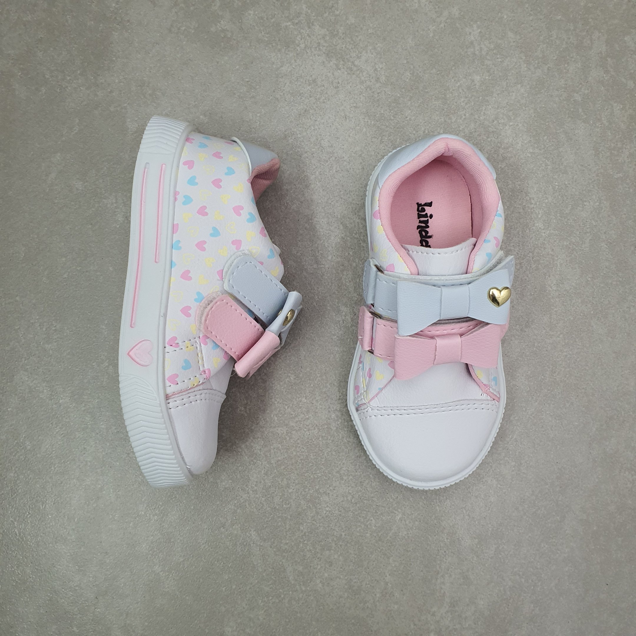 Tênis Casual Infantil Linda Ju Com Laço Branco 2