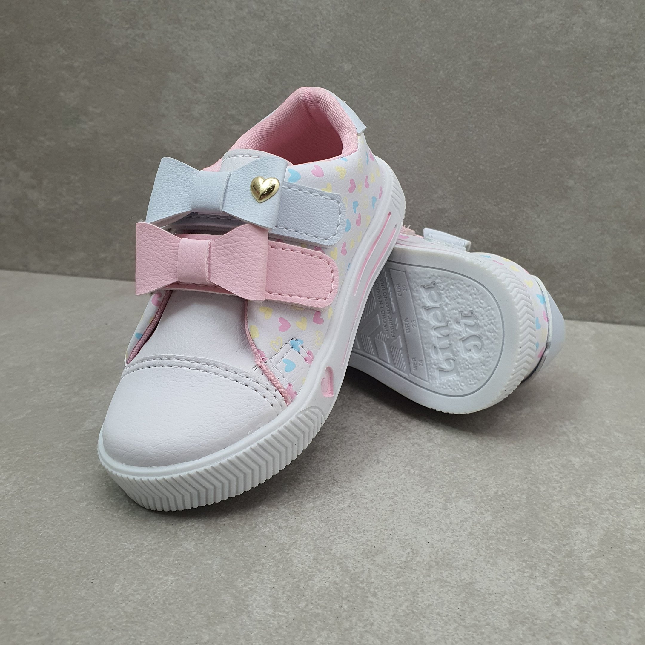 Tênis Casual Infantil Linda Ju Com Laço Branco 3