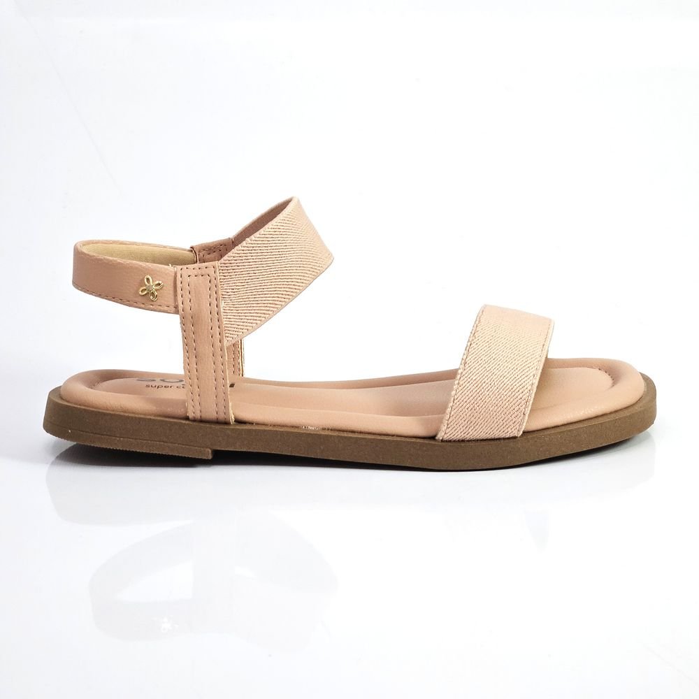 Sandália Feminina Softli Rasteira Elástico Calce Fácil