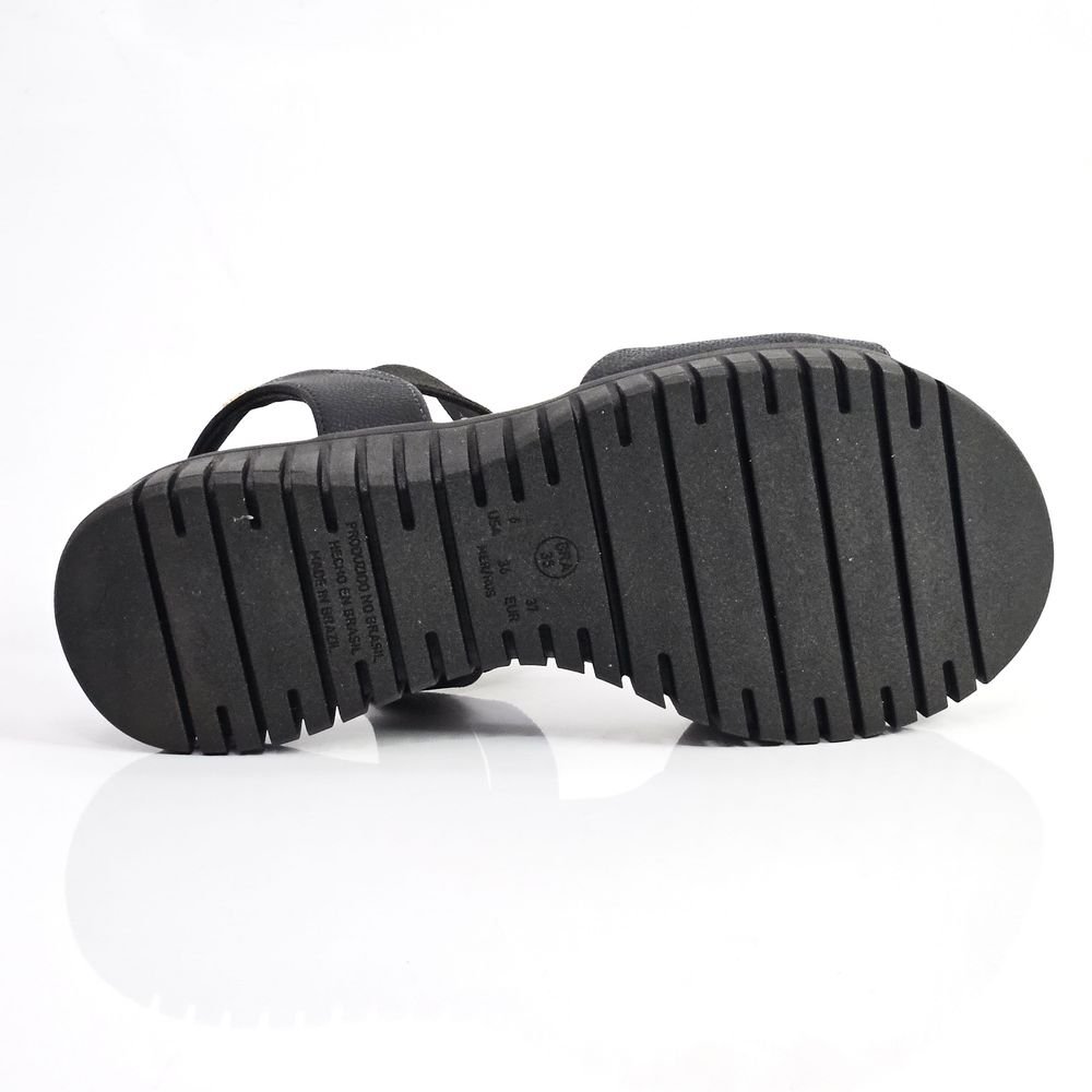 Sandália Feminina Softli Flatform Elástico Preto 4