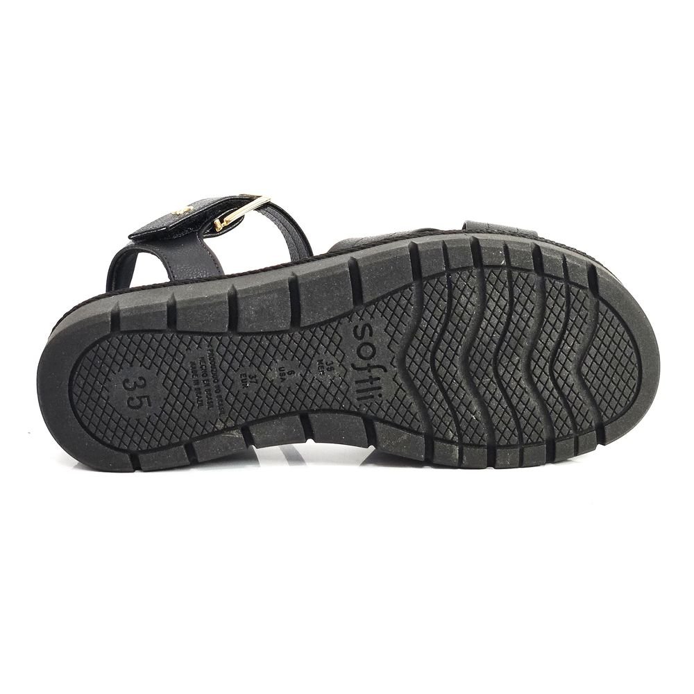 Sandália Feminina Softli Conforto X Flatform Preto 4