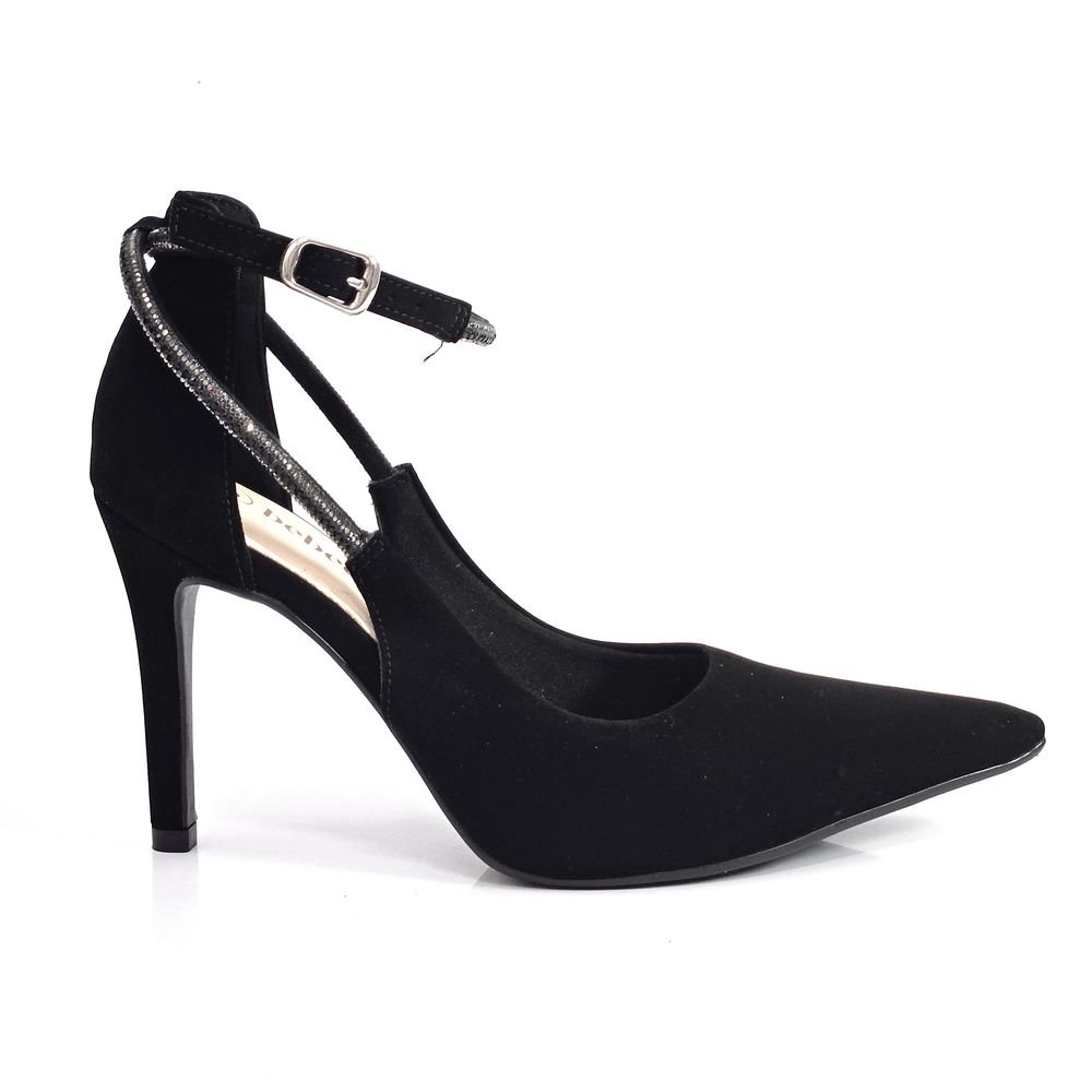 Sapato Scarpin Bebecê Nobuck Tiras com Pedras Brilho