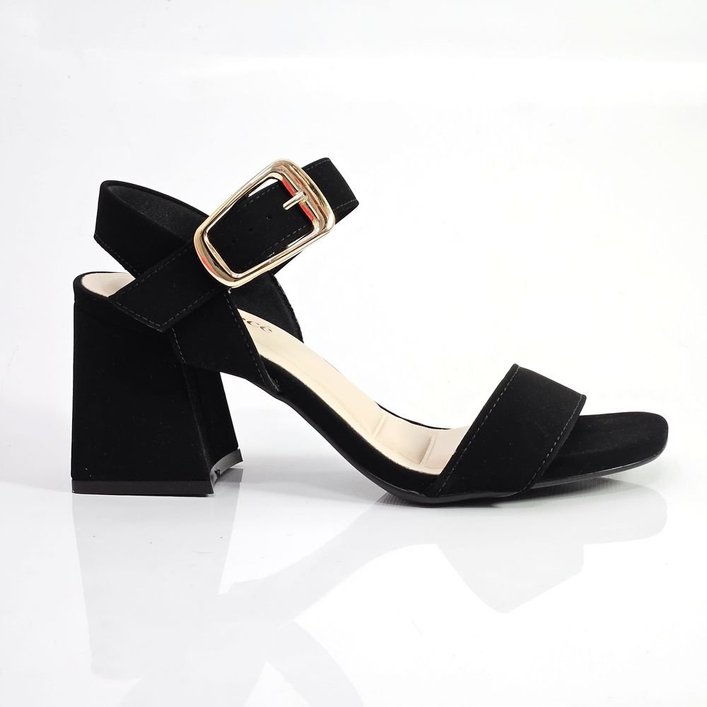 Sandália Feminina Bebecê Salto Bloco Fivela Festa Social