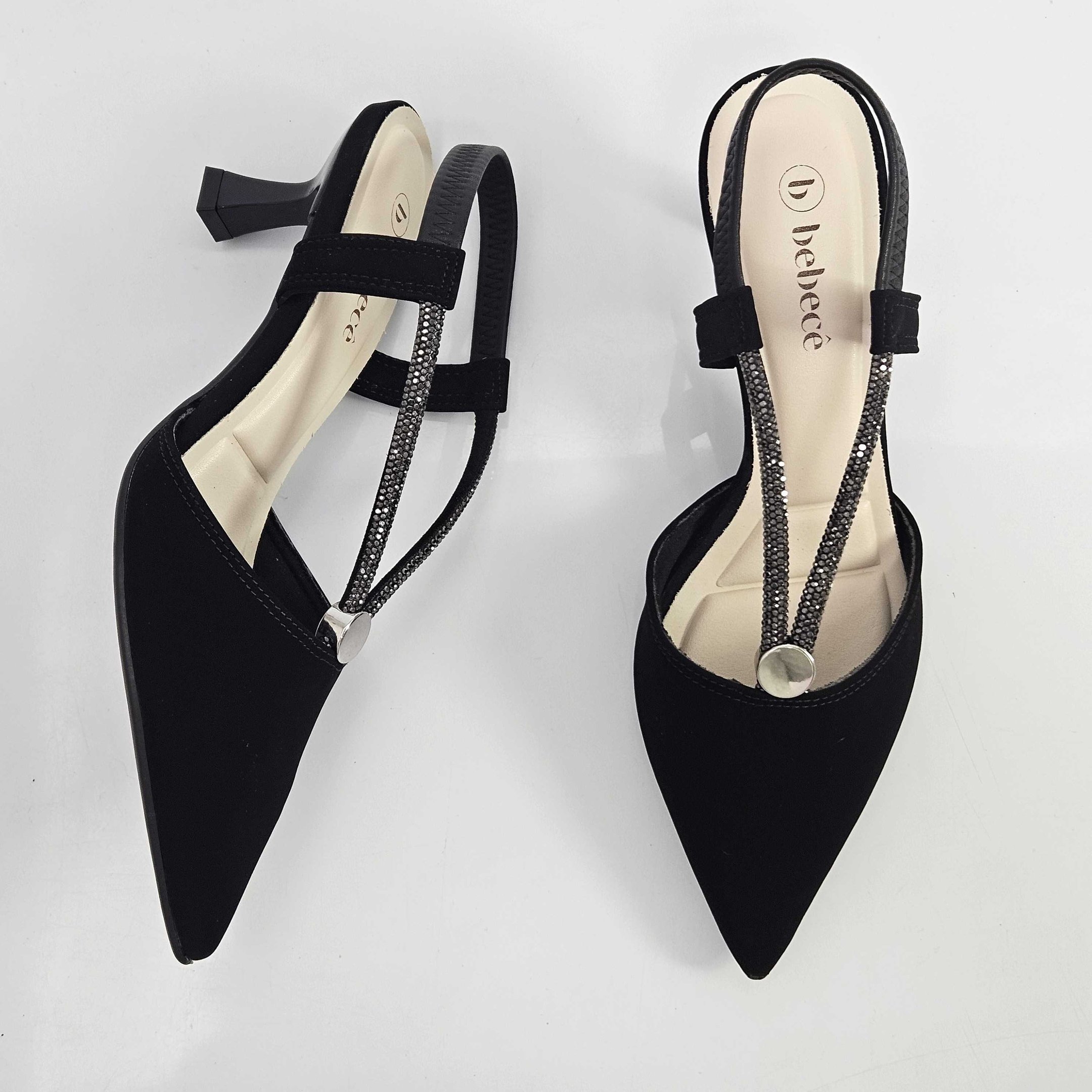 Scarpin Slingback Bebecê Salto Taça Preto 2