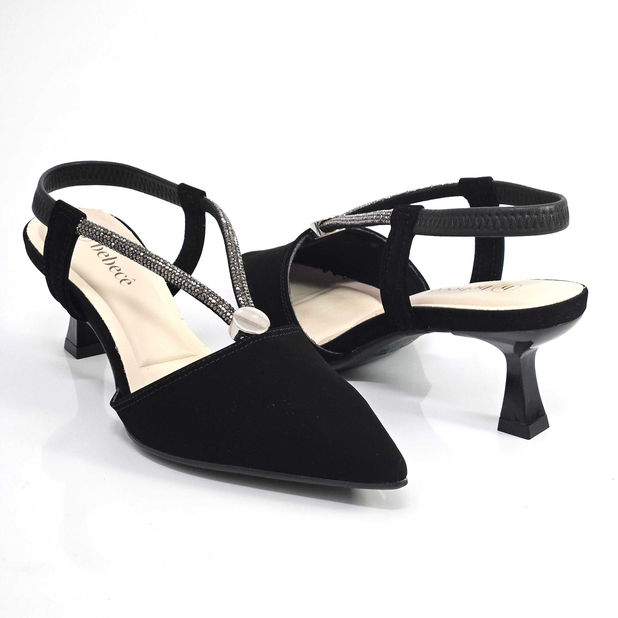 Scarpin Slingback Bebecê Salto Taça Preto 3
