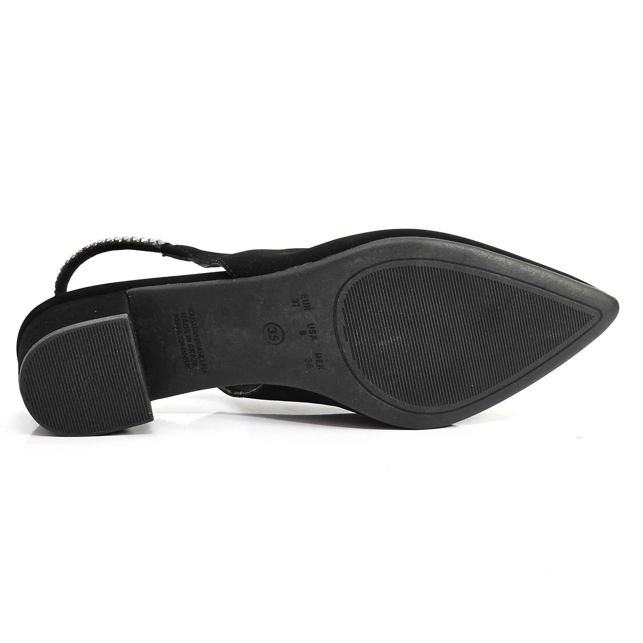Sapato Feminino Bebecê Slingback Salto Baixo Preto 4