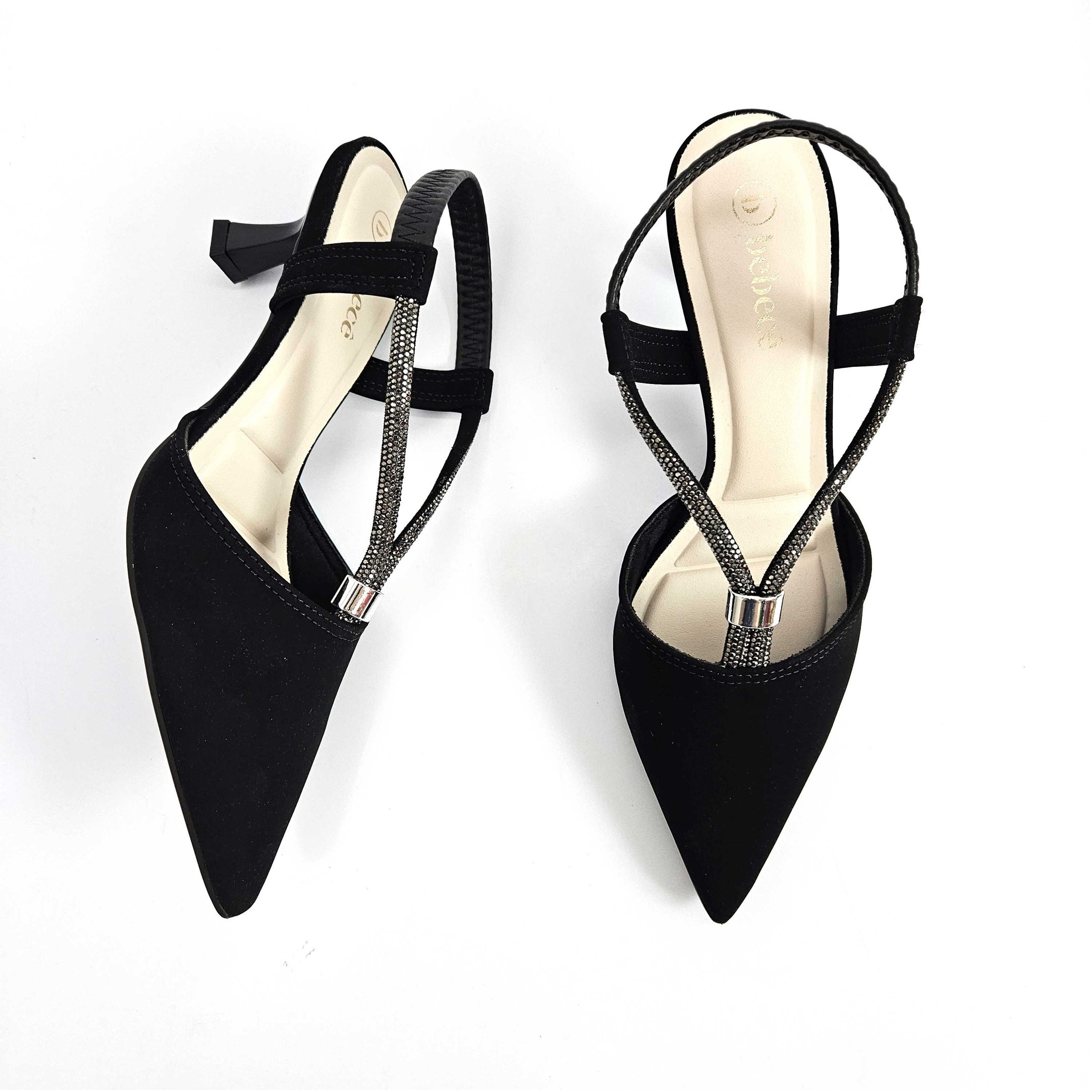 Sapato Feminino Bebecê Slingback Em Nobuck Preto 3