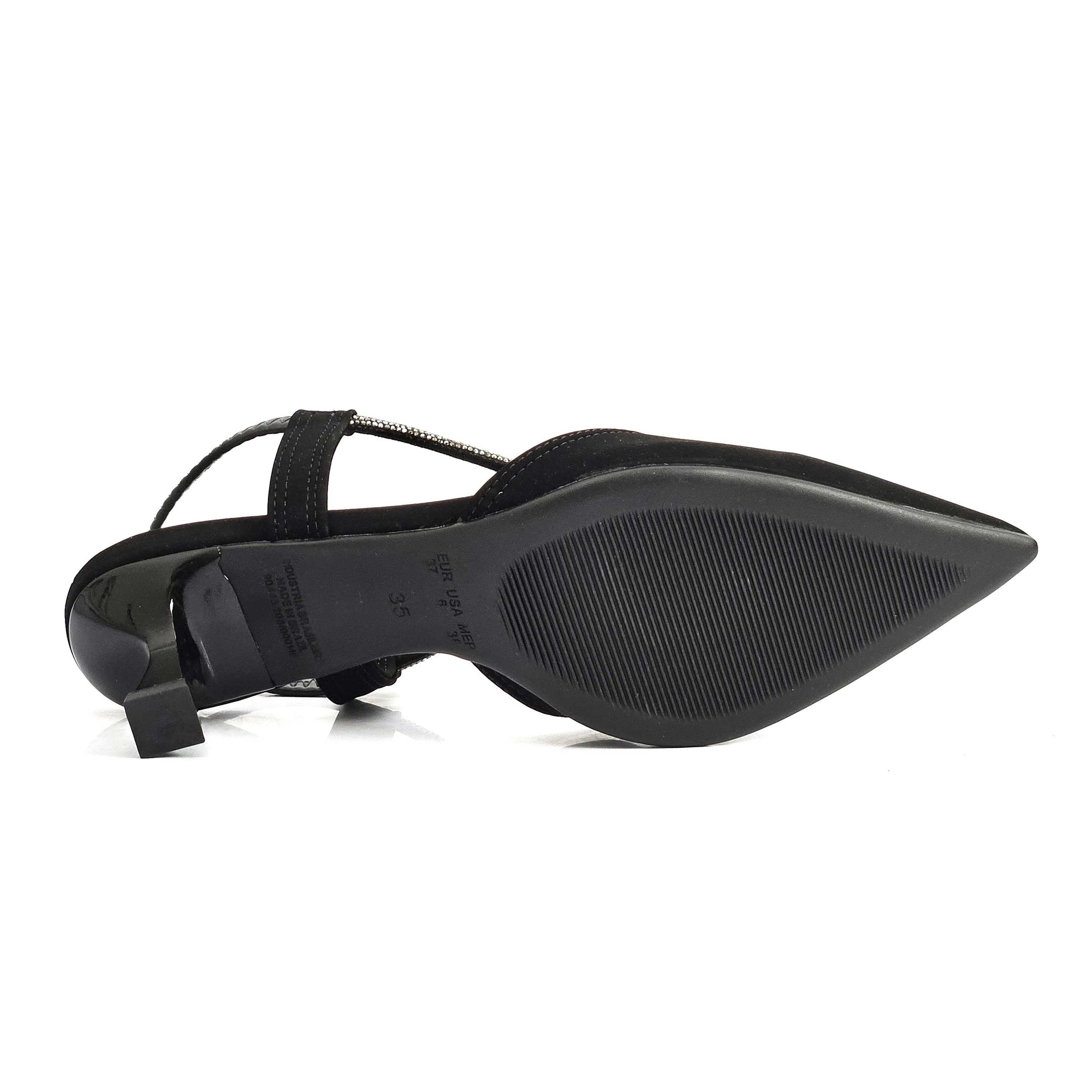 Sapato Feminino Bebecê Slingback Em Nobuck Preto 4