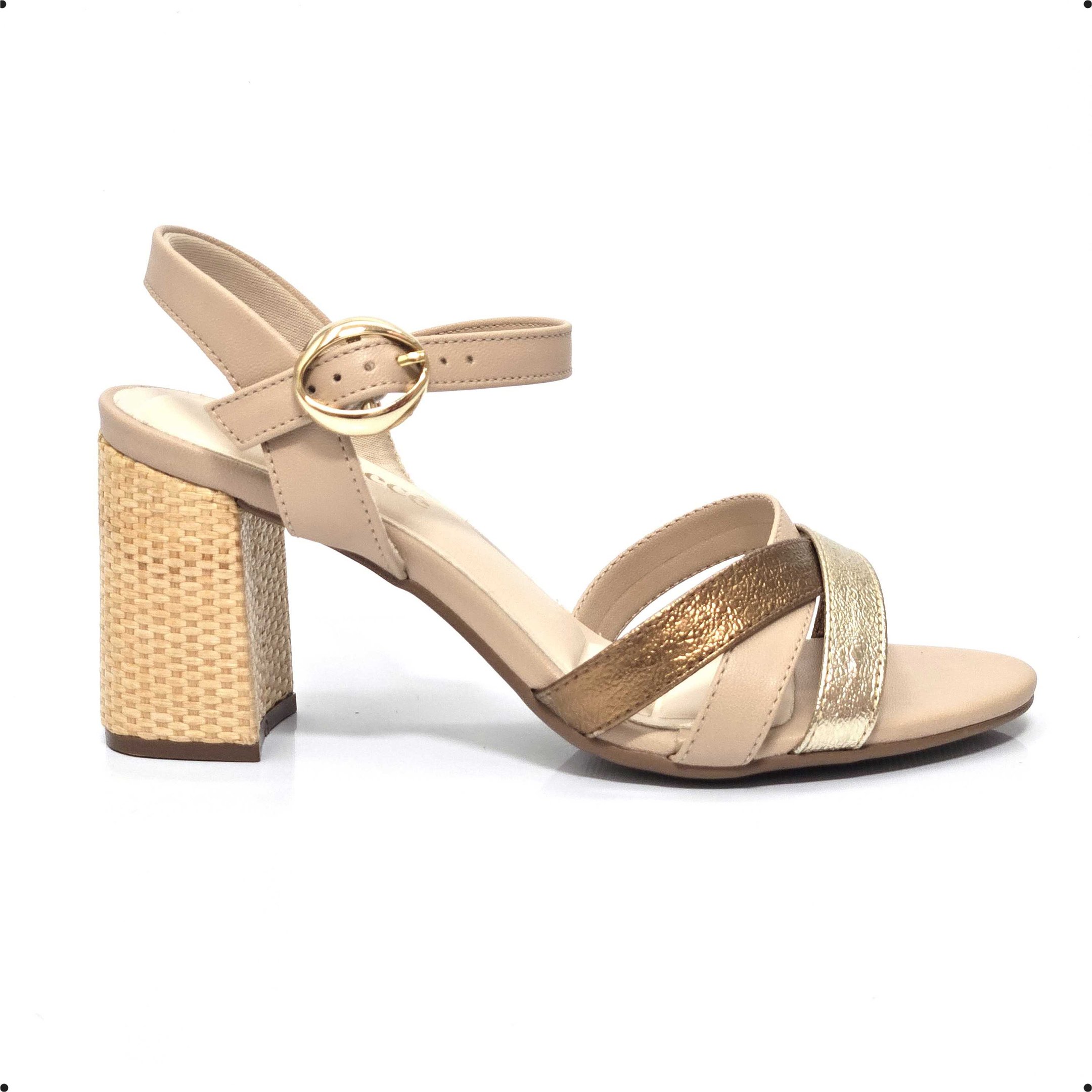 Sandália Feminina Bebecê Salto Bloco Tiras