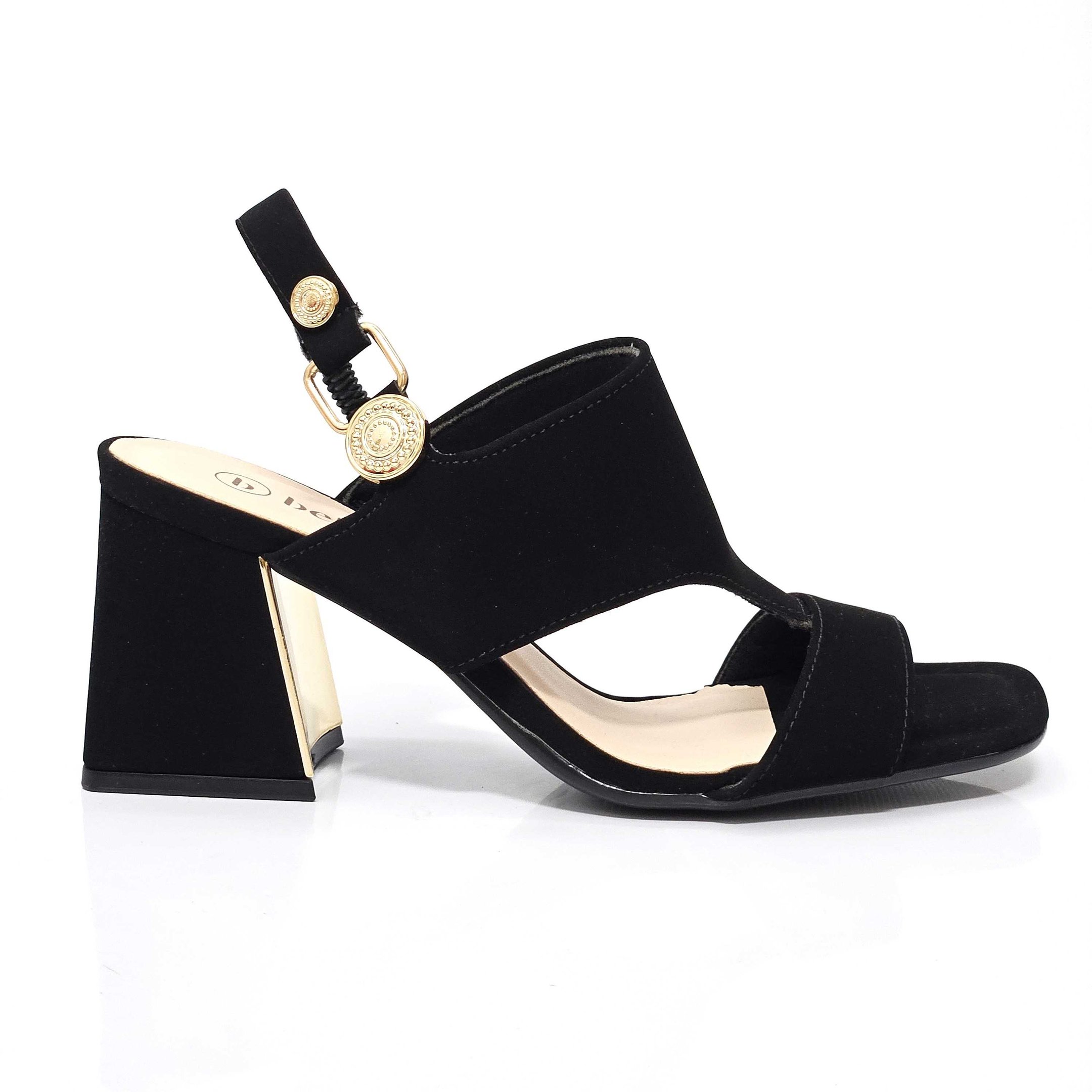 Sandália Feminina Bebecê Nobuck Salto Bloco