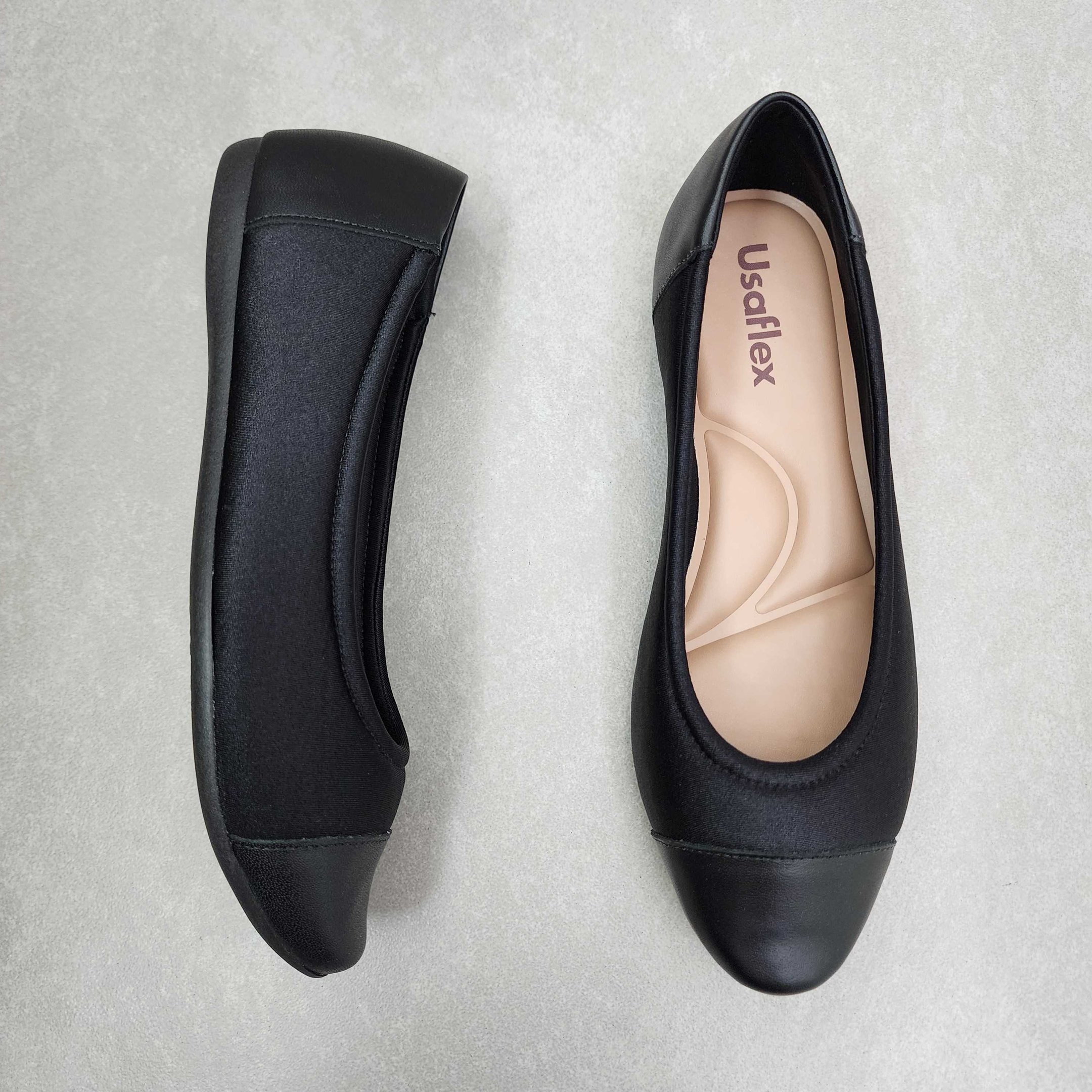 Sapatilha Confortável Usaflex Em Elastano Preto 2