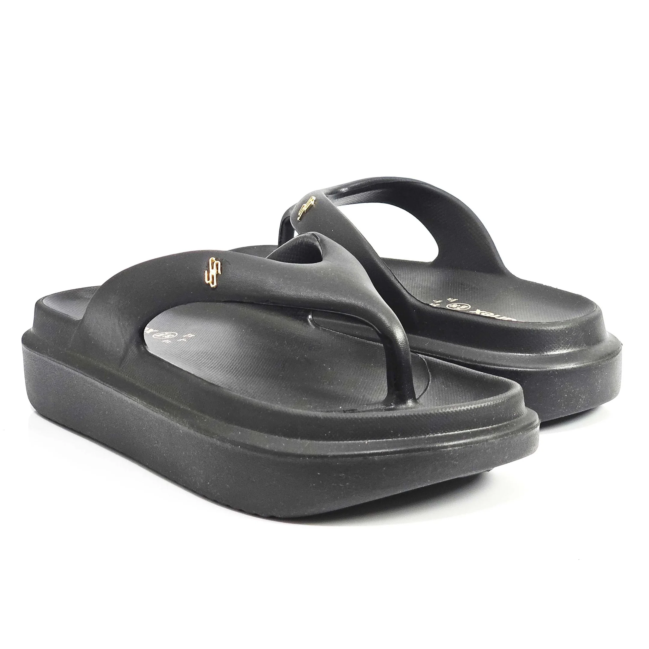 Tamanco Feminino Usaflex Poofy Plataforma Dedo Preto 3