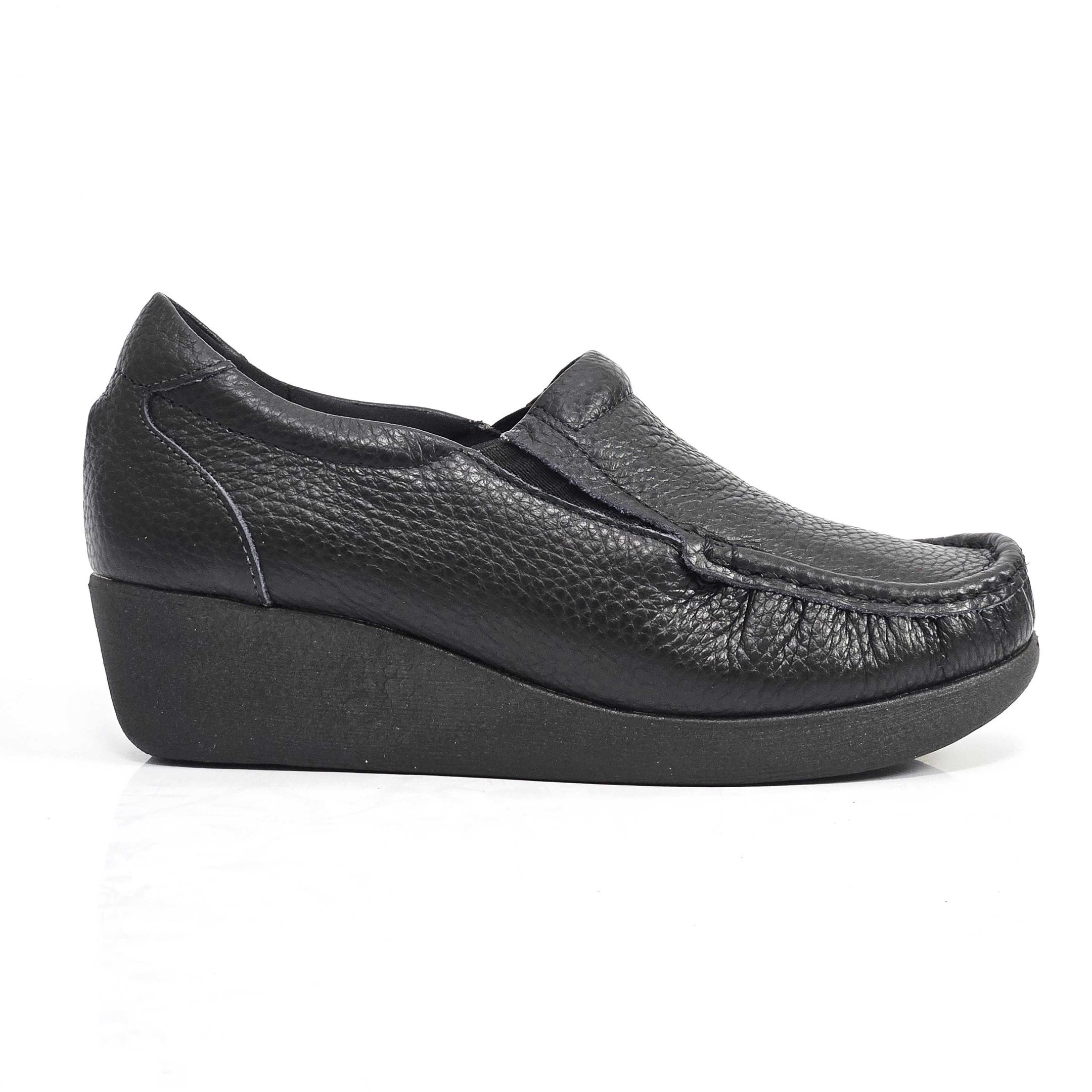 Tênis Feminino Usaflex Salto Anabela Em Couro