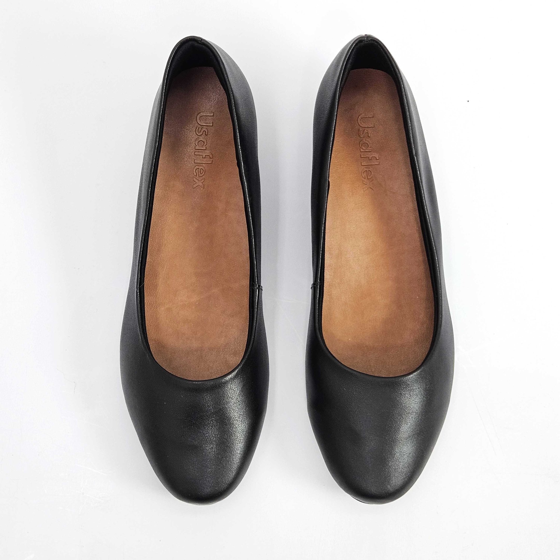 Sapatilha Feminina Usaflex Salto Embutido Bico Redondo Preto 2