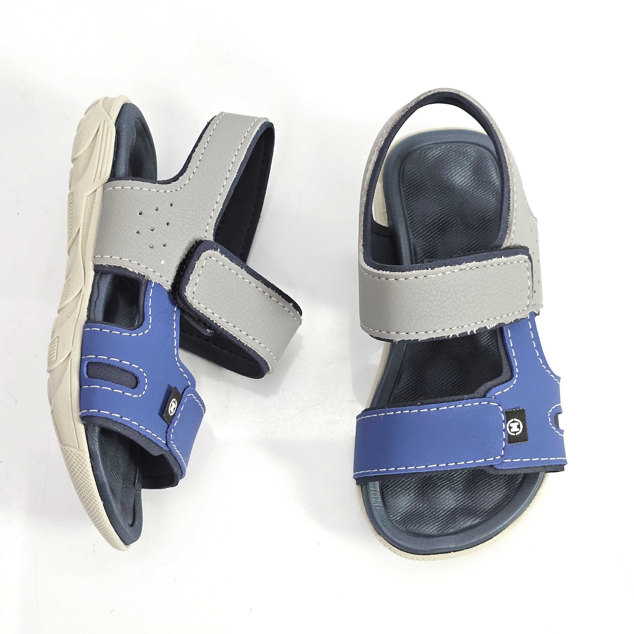 Sandália Casual Papete Infantil Menino Molekinho Cinza/Azul 2