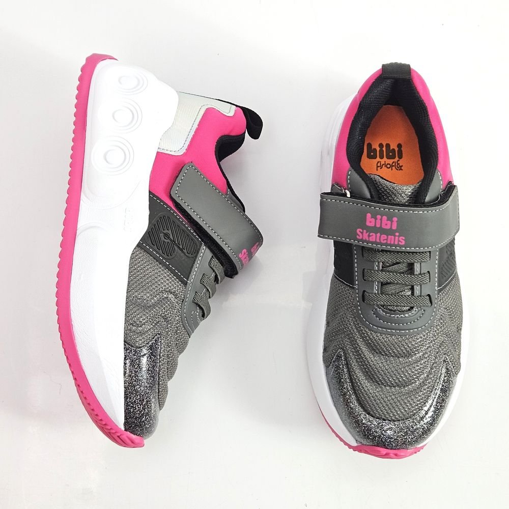 Tênis Menina Infantil Bibi Skatenis Com Rodinhas Preto/Rosa 3