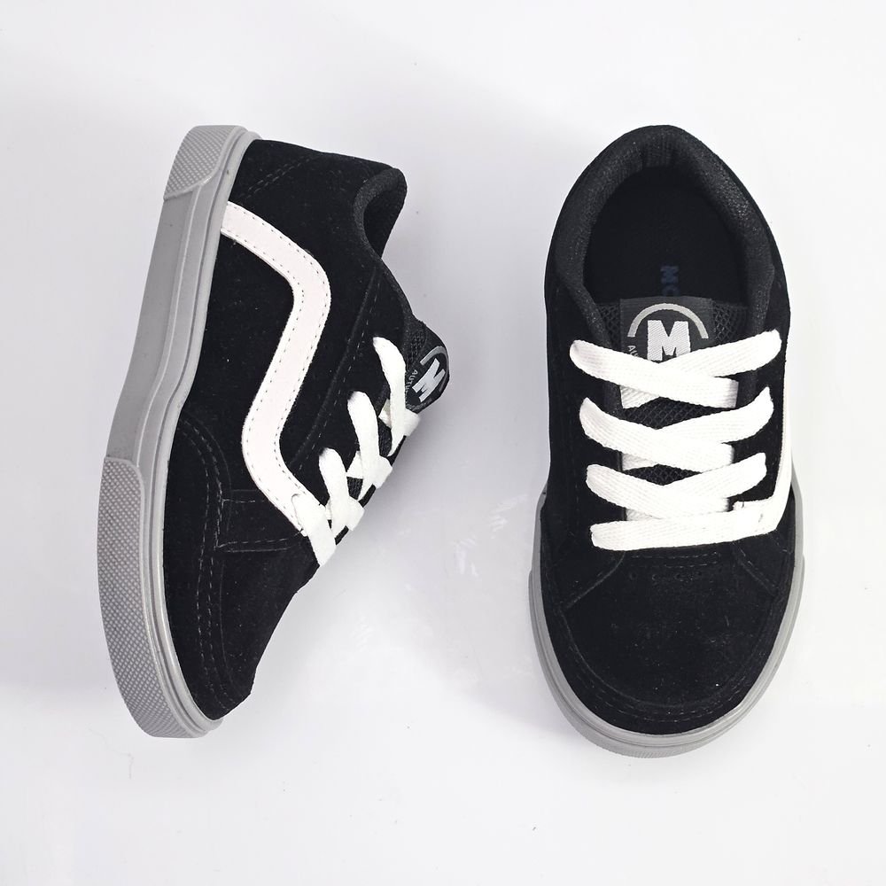 Tênis Infantil Bebê Molekinho Casual Listra Camurça Preto 2