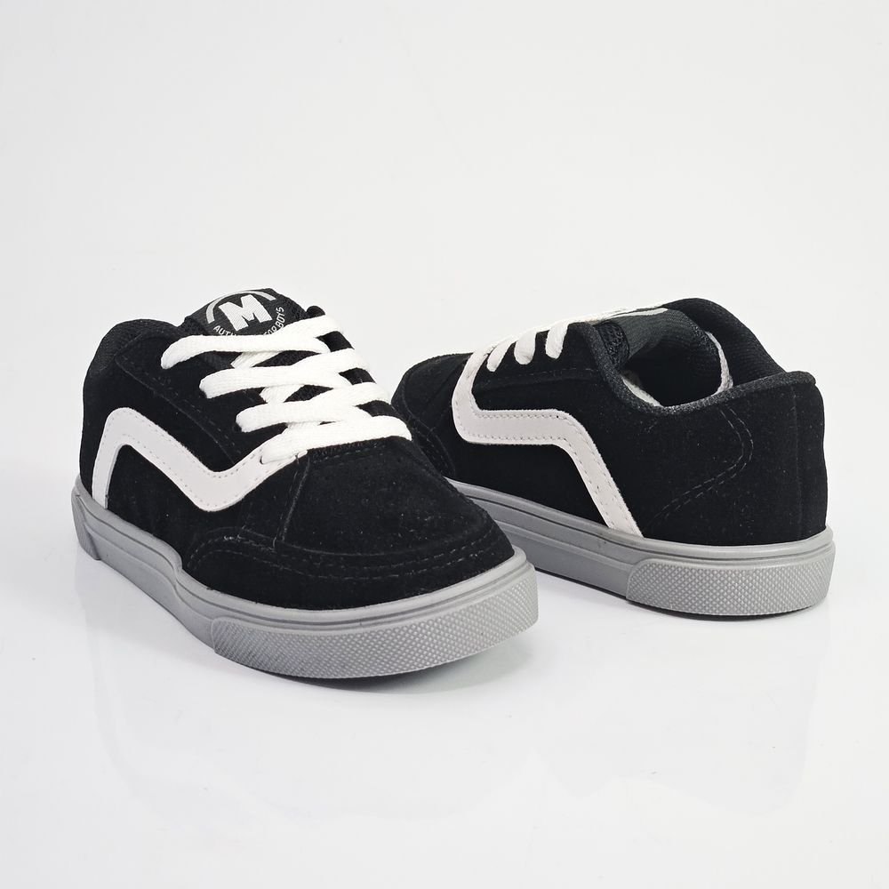 Tênis Infantil Bebê Molekinho Casual Listra Camurça Preto 3