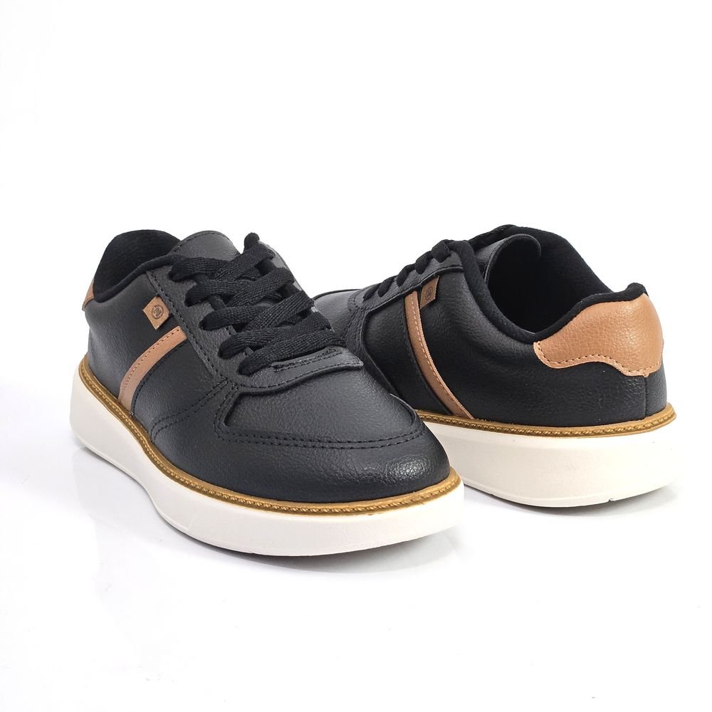 Tênis Infantil Menino Molekinho Casual Cadarço Preto/Bege 3