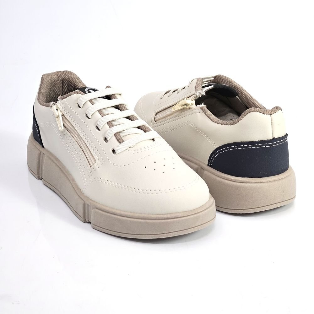 Tênis Infantil Menino Molekinho Elástico Zíper Off White 3
