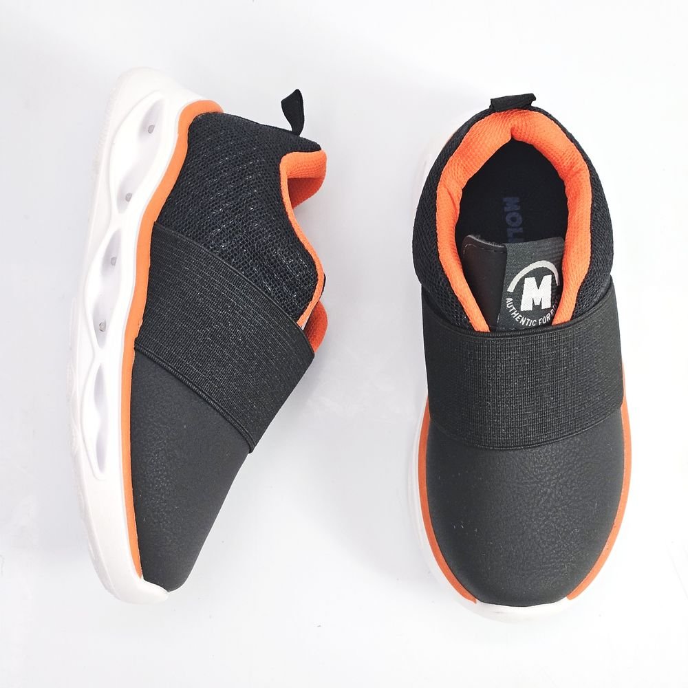 Tênis Infantil Menino Molekinho Slip on Com LED Preto/Laranja 3