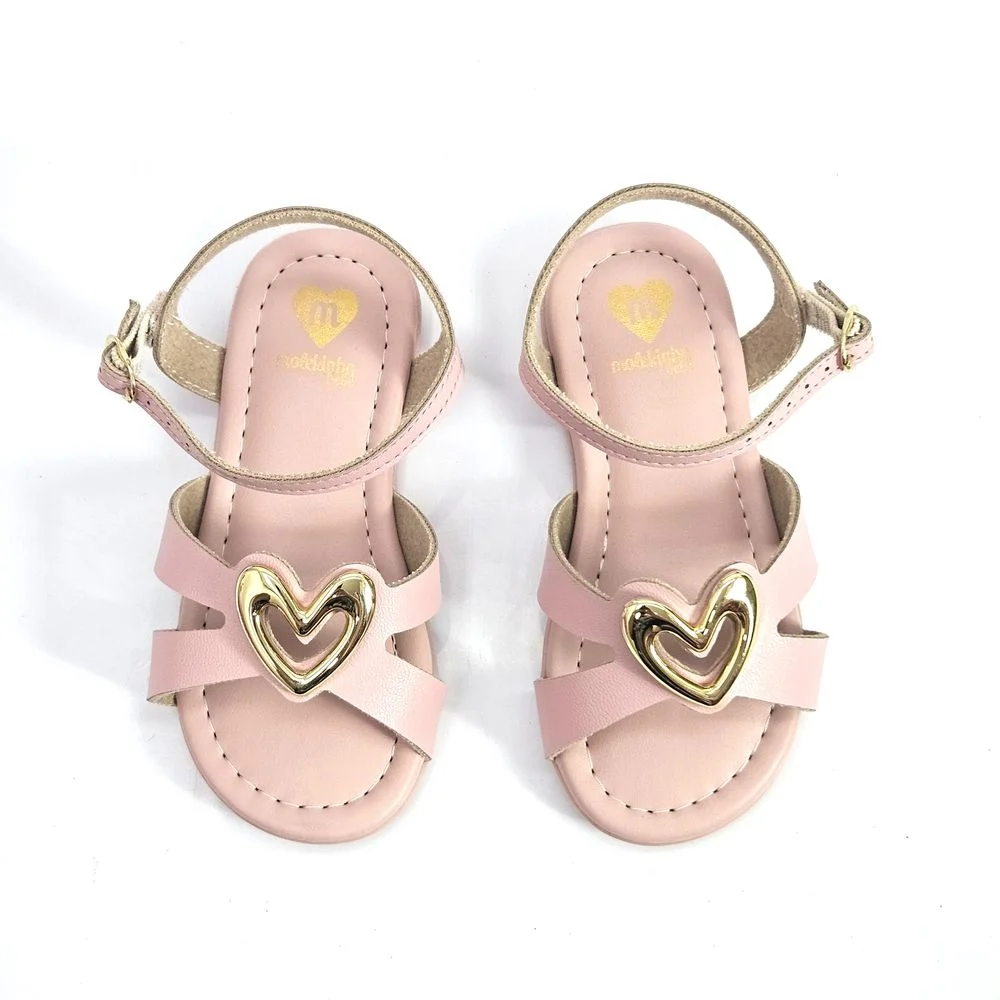 Sandália Infantil Molekinha Baby Coração Fivela Rosa 2