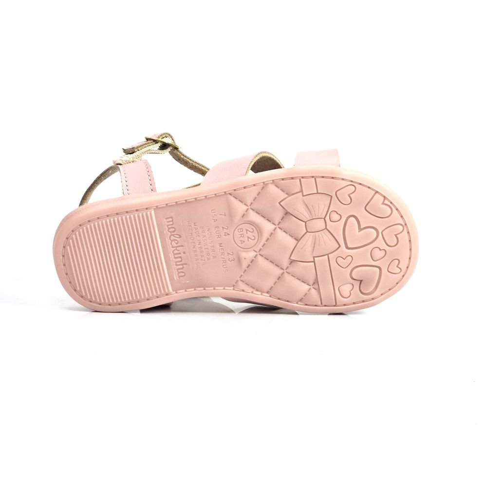 Sandália Infantil Molekinha Baby Coração Fivela Rosa 4