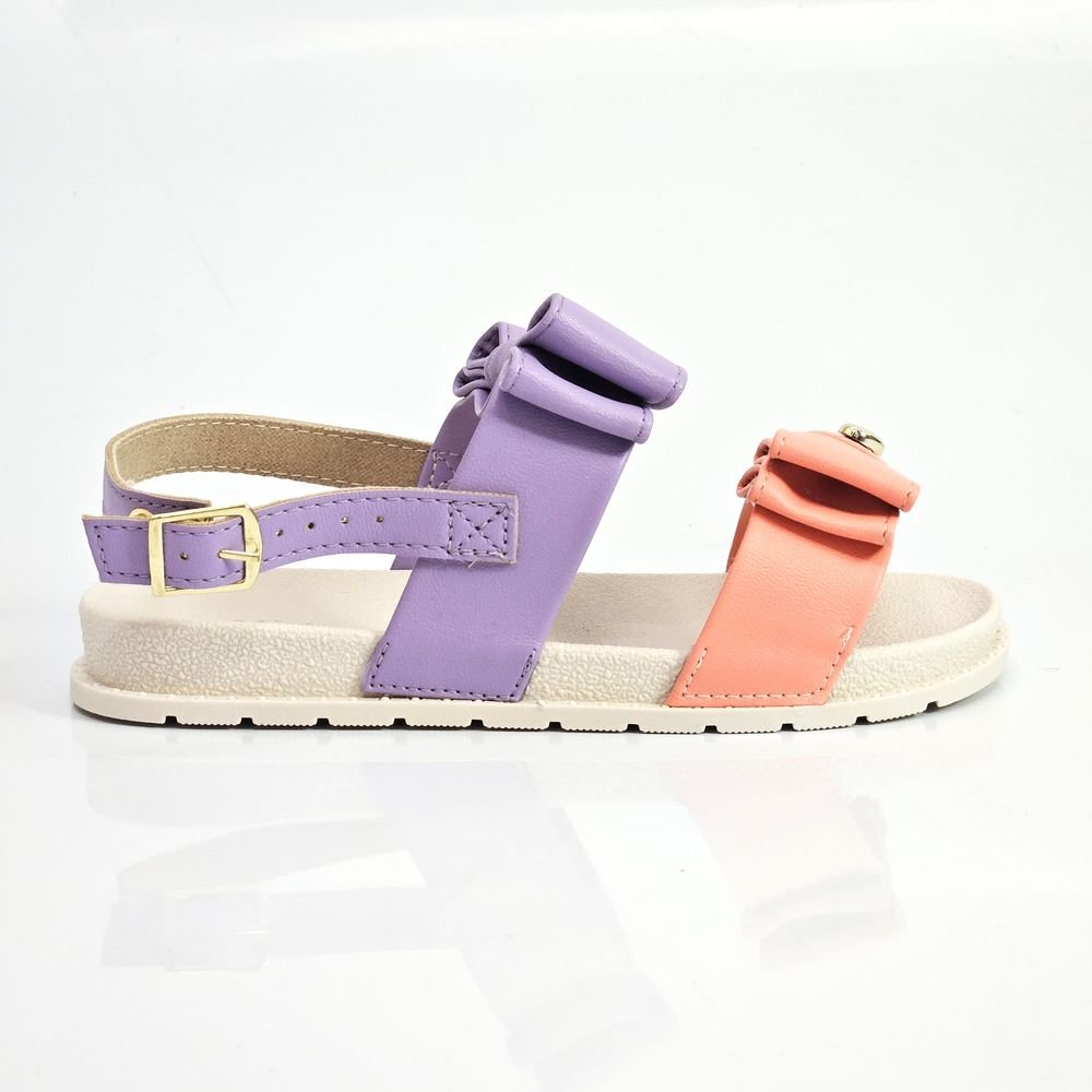 Sandália Infantil Menina Molekinha Duas Tiras Laço Fivela