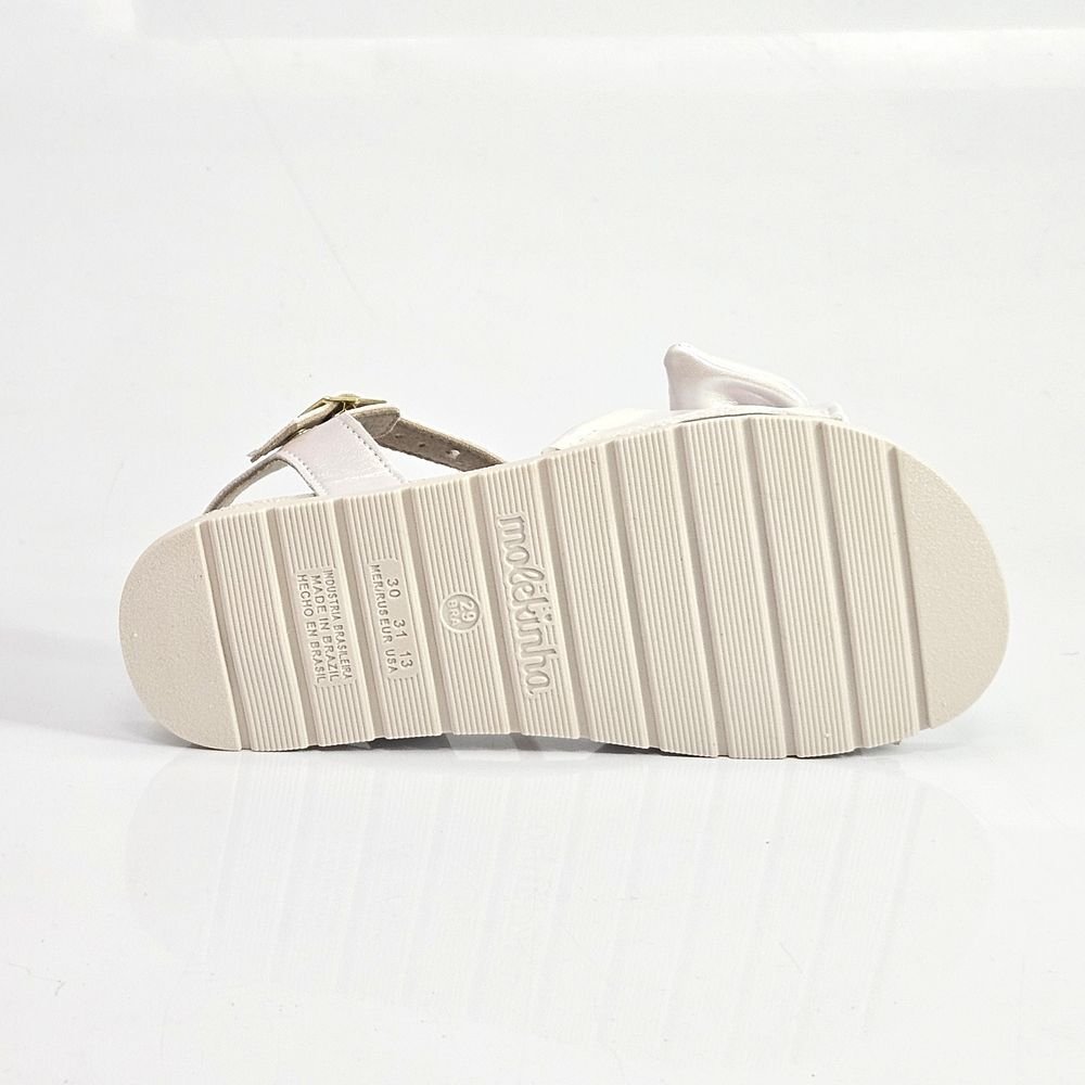 Sandália Infantil Menina Molekinha Holográfico Laço Branco 4