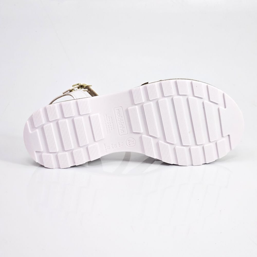 Sandália Infantil Menina Molekinha Glitter Laser Branco 4