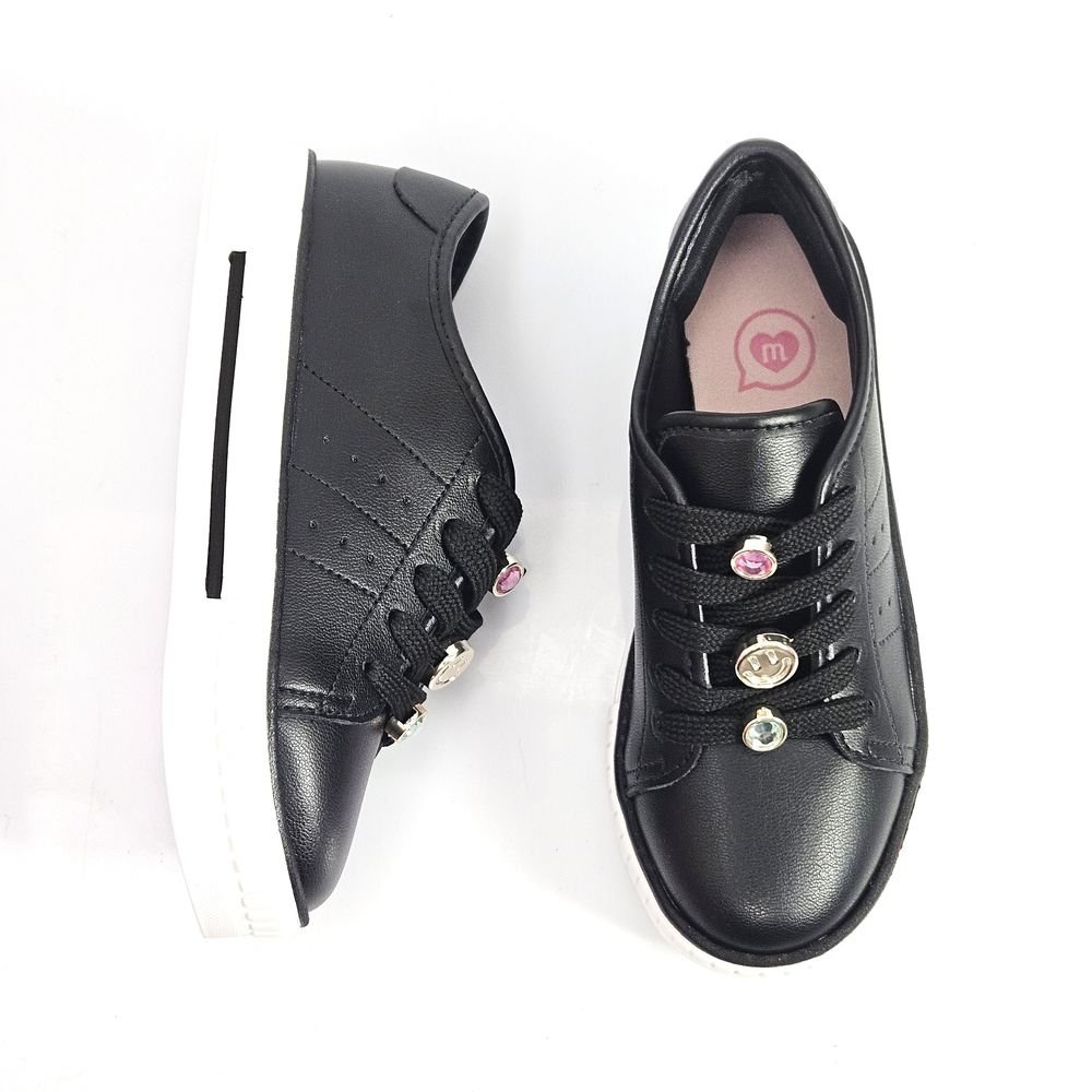Tênis Infantil Menina Molekinha Casual Smile Preto 2