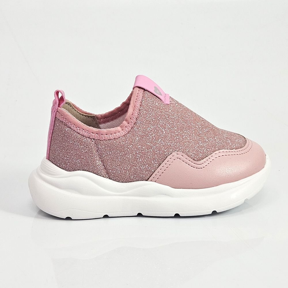 Tênis Infantil Menina Molekinha Baby Slip On Glitter