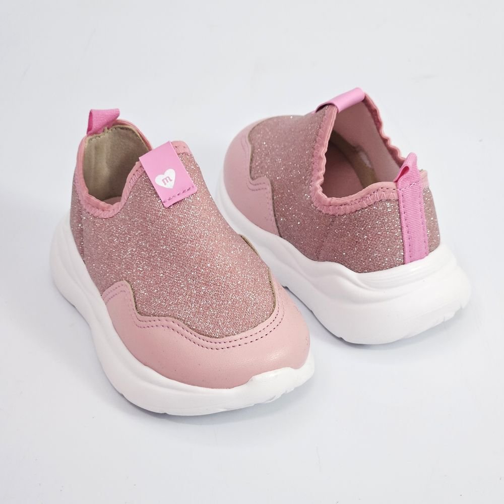 Tênis Infantil Menina Molekinha Baby Slip On Glitter Rosa 3