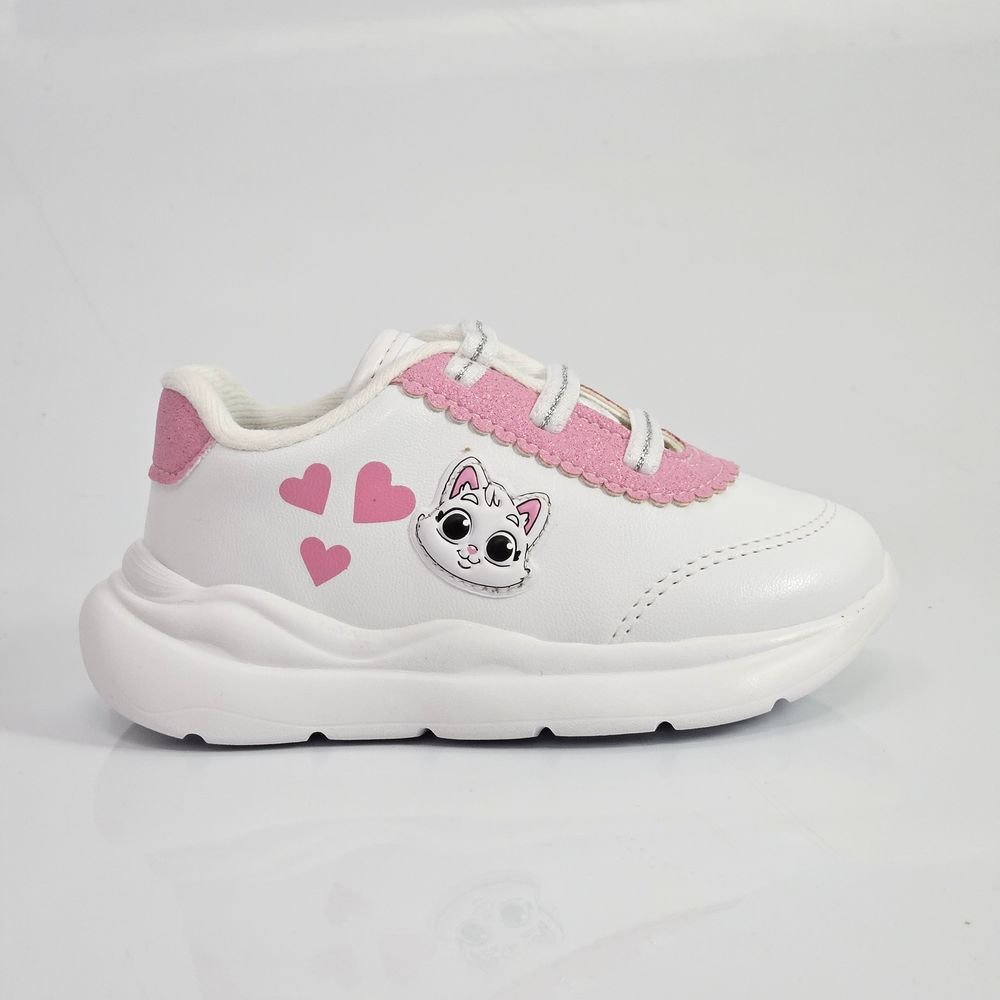 Tênis Infantil Menina Molekinha Baby Elástico Gatinha