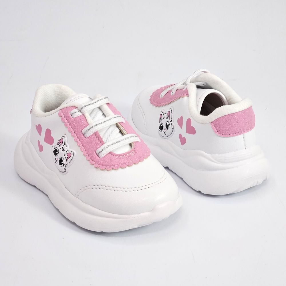 Tênis Infantil Menina Molekinha Baby Elástico Gatinha Branco 3