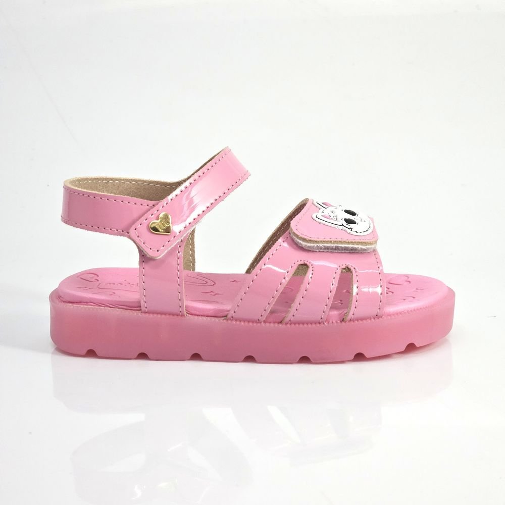 Sandália Infantil Menina Molekinha LED Gatinha Rosa
