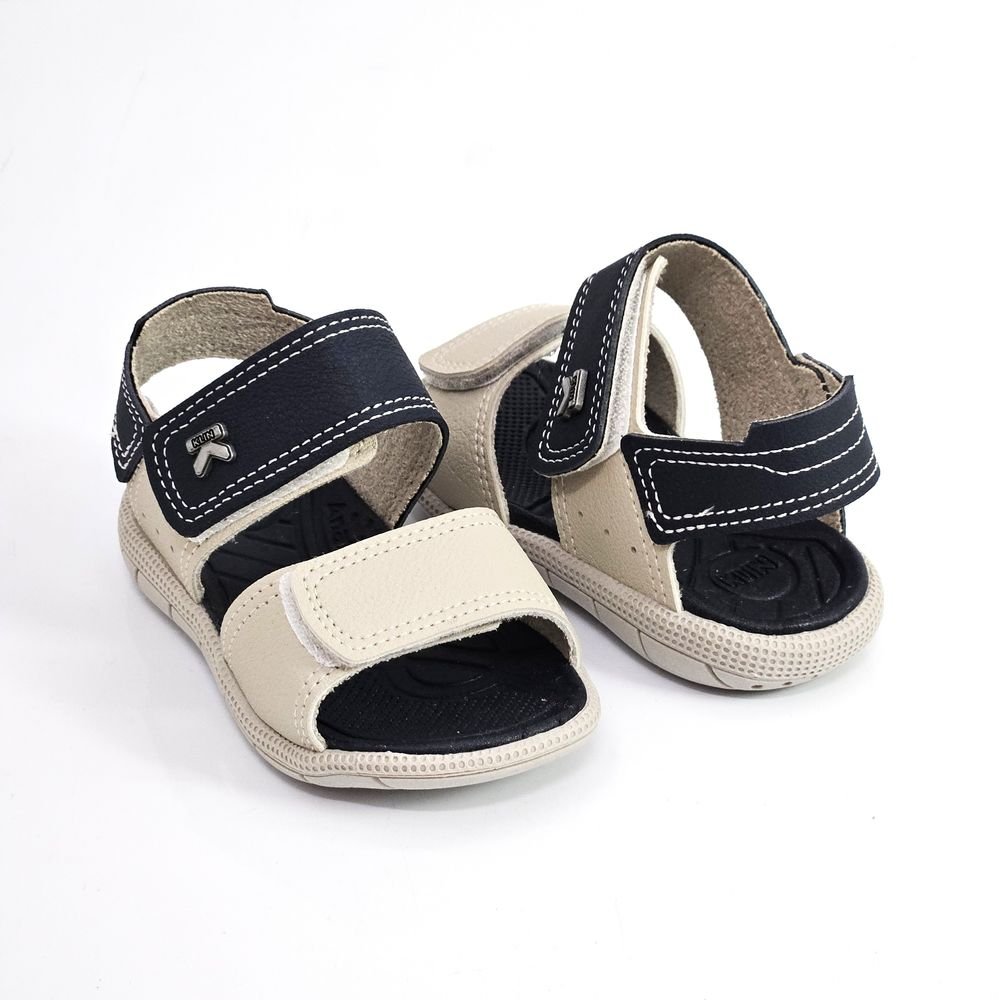 Sandália Infantil Menino Klin Baby Papete Tic Tac Casual Linho/Azul Marinho 3