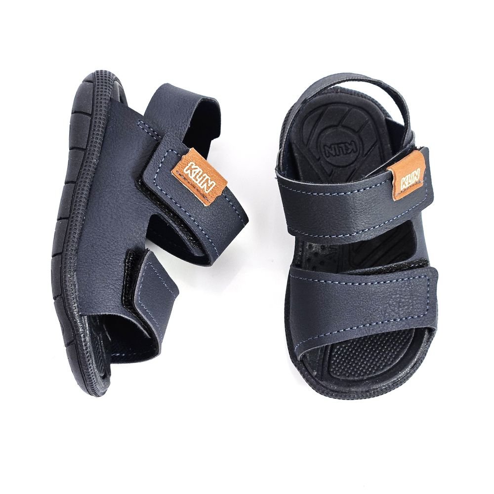 Sandália Infantil Menino Klin Baby Papete Casual Tic Tac Azul Marinho/Caramelo 2