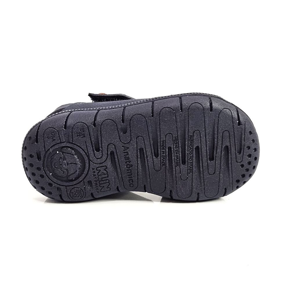 Sandália Infantil Menino Klin Baby Papete Casual Tic Tac Azul Marinho/Caramelo 4