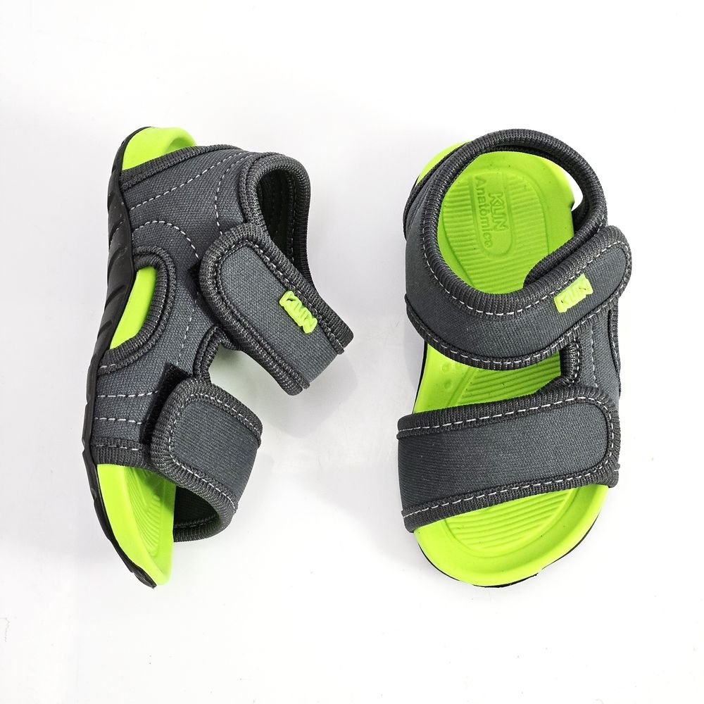 Sandália Infantil Klin Baby Papete Like Grafite/Verde 2