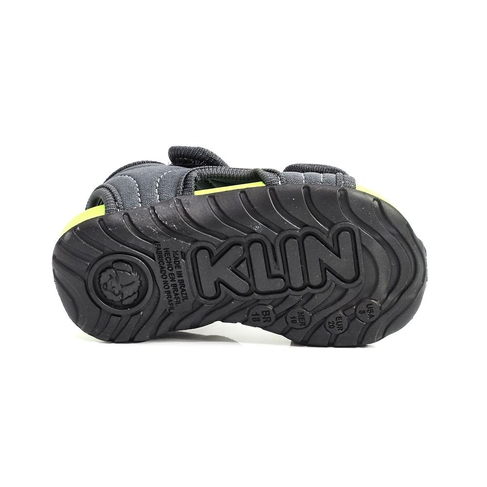 Sandália Infantil Klin Baby Papete Like Grafite/Verde 4